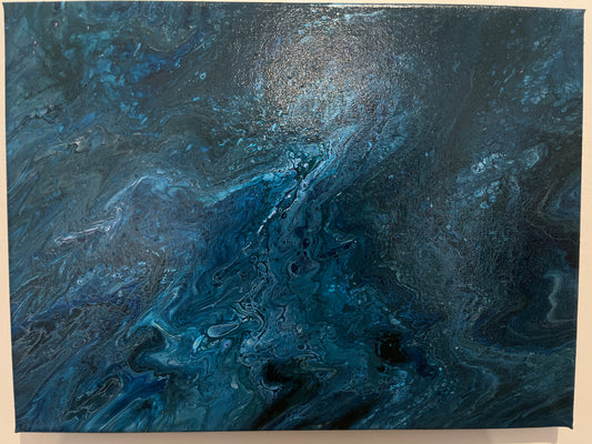 Pacific Ocean Depths - Drip Painting